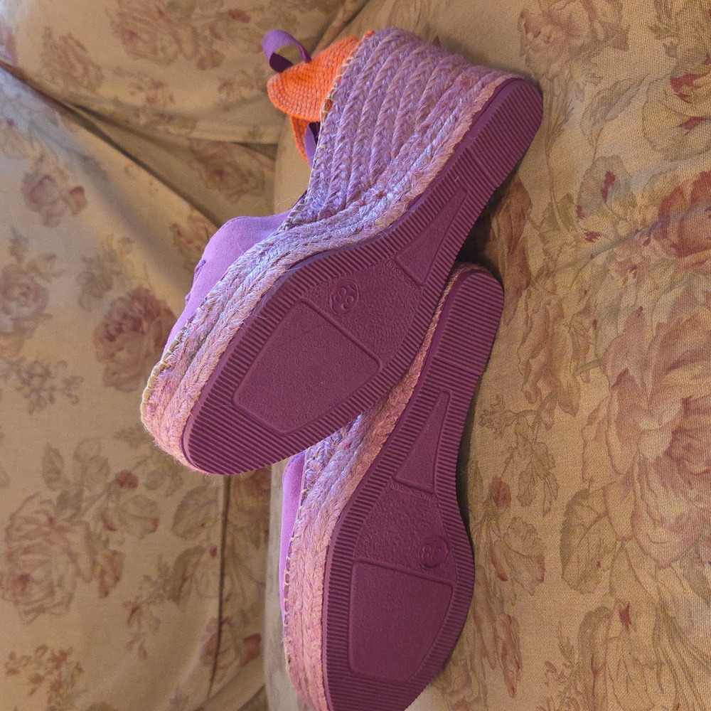 Purple and Orange Espadrille Wedges - Picture 5 of 5